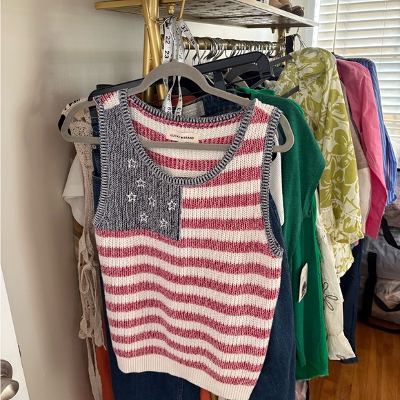 Lucky Brand Patriotic Knit Tank nwt med - Picture 2 of 4